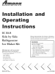 AMANA IC10-S Installation And Operating Instructions Manual