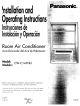 Panasonic CW-C141NU Installation And Operating Instructions Manual
