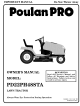 Poulan Pro PD22PH48STA Owner's Manual