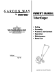 Troy-Bilt Garden way 12215 Owner's Manual