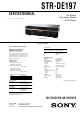 Sony STR DE197 - AV Receiver Service Manual
