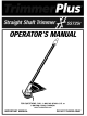 MTD TrimmerPlus SS725r Operator's Manual