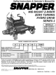 Snapper NZM19482KWV Safety Instructions & Operator's Manual