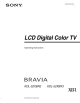 Sony BRAVIA KDL-52XBR3 Operating Instructions Manual
