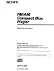 SONY CDX-1300 Operating Instructions Manual