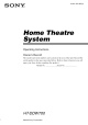 Sony HT-DDW700 Operating Instructions Manual