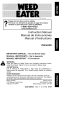 Weed Eater VS2000BV Instruction Manual