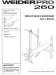 Weider PRO 260 User Manual