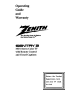 Zenith SENTRY 2 SLS2555S5 Operating Manual And Warranty