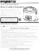 Presto 8-Cup Cool Touch Electric Rice Cooker/Steamer Instructions Manual