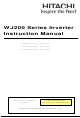 Hitachi WJ200 Series Instruction Manual