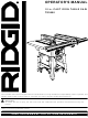 RIDGID TS3650 Operator's Manual