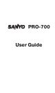 Sanyo PRO-700 User Manual
