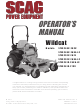 Scag Power Equipment Wildcat STWC48V-25CV Operator's Manual