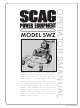Scag Power Equipment SWZ Operator's Manual