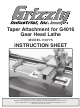 Grizzly H0775 Instruction Sheet