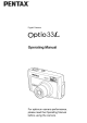 PENTAX OPTIO 33L Operating Manual