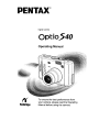 PENTAX OPTIO S40 Operating Manual