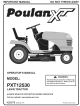 Poulan Pro XT PXT12530 Operator's Manual