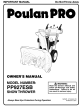 Poulan Pro PP927ESB Owner's Manual