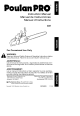 Poulan Pro 222 Instruction Manual