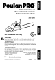 Poulan Pro 220 Instruction Manual