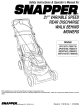 SNAPPER SPV21675 Safety Instructions & Operator's Manual