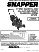 SNAPPER ECLP21601RV SERIES 1 Safety Instructions & Operator's Manual