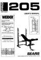WEIDER Pro 205 User Manual