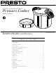 PRESTO PRESSURE CANNER AND COOKER INSTRUCTIONS MANUAL Pdf Download