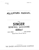 Singer 600W1 Adjusters Manual