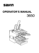 Savin 3650 Operator's Manual