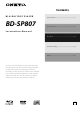 Onkyo BD-SP807 Instruction Manual