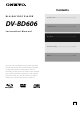 Onkyo DV-BD606 Instruction Manual