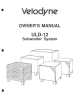 Velodyne ULD-12 Owner's Manual