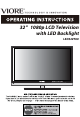 Viore LED32VF60 Operating Instructions Manual