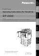Panasonic DP-2000 Operating Instructions Manual