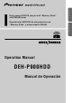 Pioneer DEH-P900HDD Operation Manual