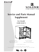 U-Line CLRCO2075 Service And Parts Manual Supplement