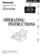 Panasonic KX-FP121NZ Operating Instructions Manual