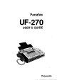 Panasonic Panafax UF-270 User Manual