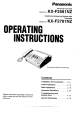 Panasonic KX-F2781NZ Operating Instructions Manual