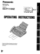 Panasonic KX-F1110NZ Operating Instructions Manual