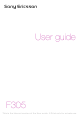 Sony Ericsson F305 User Manual