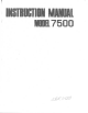 RICCAR 7500 Instruction Manual