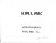 RICCAR 808E Instruction Manual