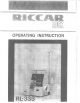RICCAR RL-333 Operating Instructions Manual