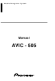 Pioneer AVIC-505 Owner's Manual