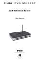 D-Link VoIP Wireless Router DVG-G5402SP User Manual