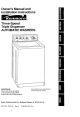 KENMORE Kenmore Three-Speed Triple Dispenser Automatic Washers Owner's Manual & Installation Instructions